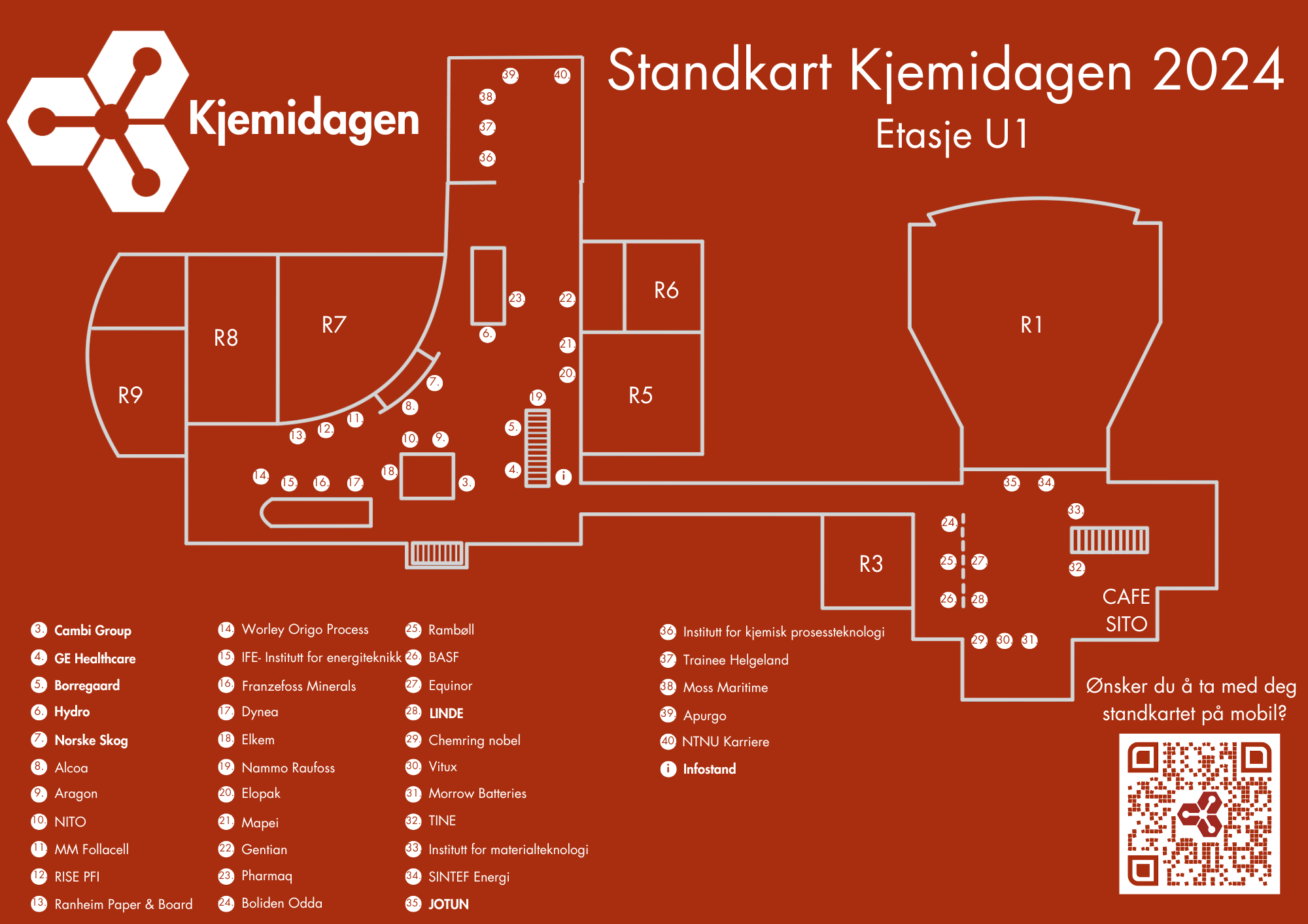 Map of the stands in etg u1